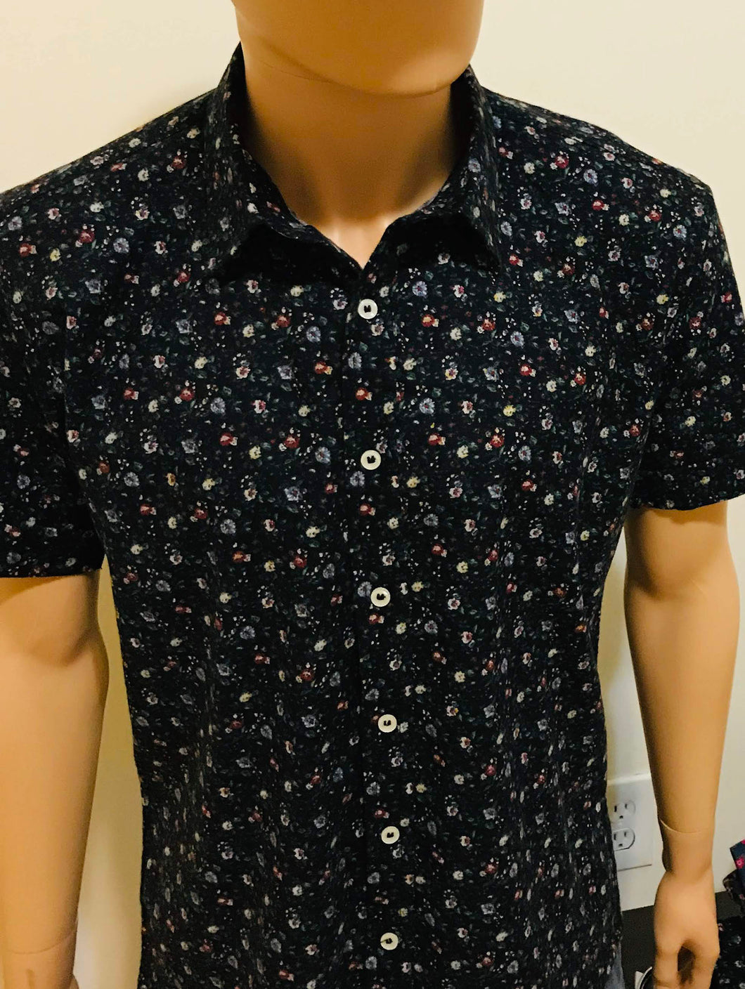 Black Floral Short Sleeve