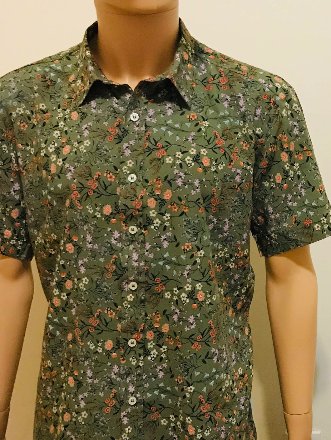 Green Floral Short Sleeve